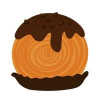 Choco Cromboloni Pastry Icon Animated Cartoon Food Bakery Vector Illustration