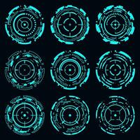 Vector HUD circle frame technology futuristic interface cyberpunk  element.