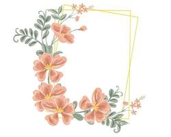Hand Drawn Vintage Wild Flower Frame vector
