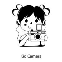 Trendy Kid Camera vector