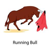 Trendy Running Bull vector