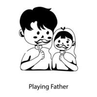 Trendy Playing Father vector