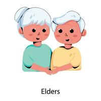 Trendy Elders Concepts vector