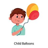 Trendy Child Balloons vector