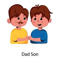 Trendy Dad Son vector