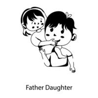 Trendy Father Daughter vector