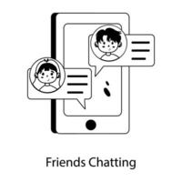Trendy Friend Chatting vector