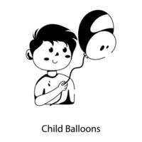 Trendy Child Balloons vector