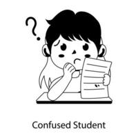 Trendy Confused Student vector