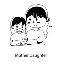 Trendy Mother Daughter vector