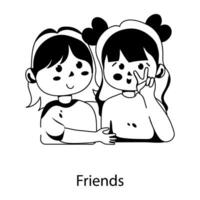 Trendy Friends Concepts vector