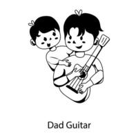 Trendy Dad Guitar vector