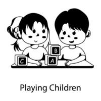 Trendy Playing Children vector