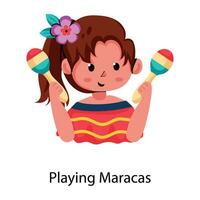 Trendy Playing Maracas vector