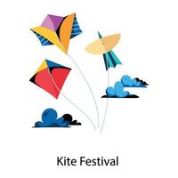 Trendy Kite Festival vector