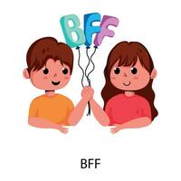 Trendy BFF Concepts vector