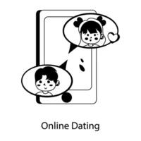 Trendy Online Dating vector