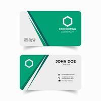 White and Green Business Card Template vector