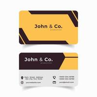 Yellow and White Info Business Card Design vector