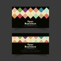 Abstract Colors Dark Business Card Design vector