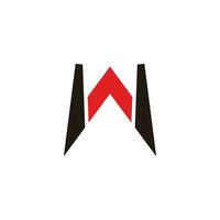 letter w arrow up simple geometric logo vector