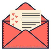 Envelope with a love letter. Symbol of Valentine's Day. vector