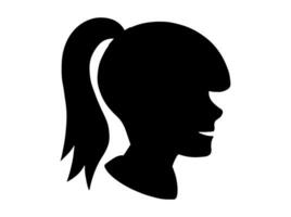 hembra avatar perfil imagen silueta vector