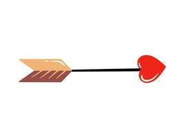 Red Heart Arrow Valentine Day vector