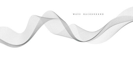 Abstract wave element for design. Digital frequency track equalizer. Stylized line art background. Vector illustration. Wave with lines created using the blend tool. Curved wavy line, smooth stripe.