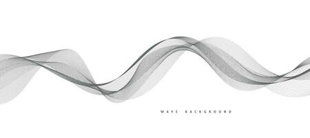 Abstract wave element for design. Digital frequency track equalizer. Stylized line art background. Vector illustration. Wave with lines created using the blend tool. Curved wavy line, smooth stripe.