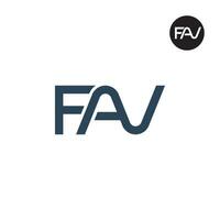 letra fav monograma logo diseño vector