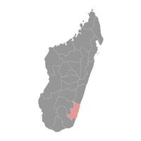 Atsimo Atsinanana region map, administrative division of Madagascar. Vector illustration.
