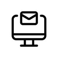 Computer Email icon in trendy outline style isolated on white background. Computer Email silhouette symbol for your website design, logo, app, UI. Vector illustration, EPS10.
