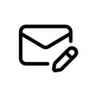 Write Email icon in trendy outline style isolated on white background. Write Email silhouette symbol for your website design, logo, app, UI. Vector illustration, EPS10.