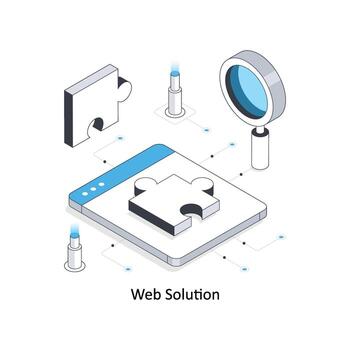 web solución isométrica valores ilustración. eps archivo vector