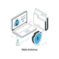 web antivirus isométrica valores ilustración. eps archivo vector