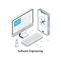 Software Engineering isometric stock illustration. EPS File vector