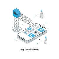 App Development isometric stock illustration. EPS File vector