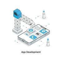 App Development isometric stock illustration. EPS File vector