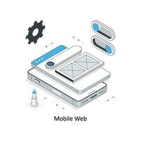 Mobile Web isometric stock illustration. EPS File vector