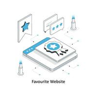 Favourite Website isometric stock illustration. EPS File vector