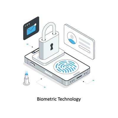 Biometric Technology isometric stock illustration. EPS File