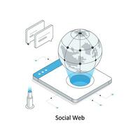 Social Web isometric stock illustration. EPS File vector