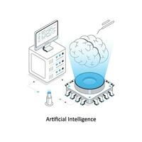 Artificial Intelligence isometric stock illustration. EPS File vector