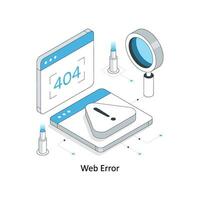 web error isométrica valores ilustración. eps archivo vector