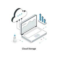 Cloud Storage isometric stock illustration. EPS File vector