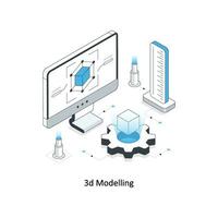 3D Modelling isometric stock illustration. EPS File vector