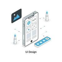 Ui Design isometric stock illustration. EPS File vector