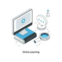 Online Learning isometric stock illustration. EPS File vector