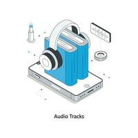 Audio Tracks isometric stock illustration. EPS File vector